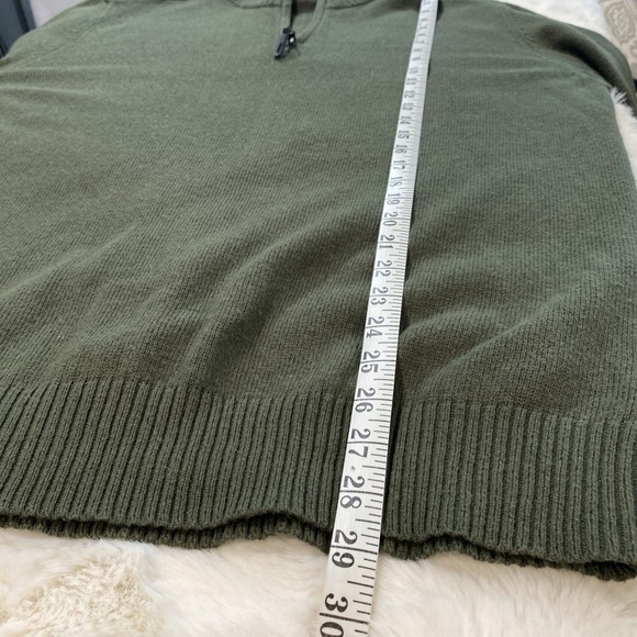 Columbia Mens Mock Neck 1/4 Zip Pullover Sweater, Olive Green, Knit Long Sleeve - Picture 4 of 9